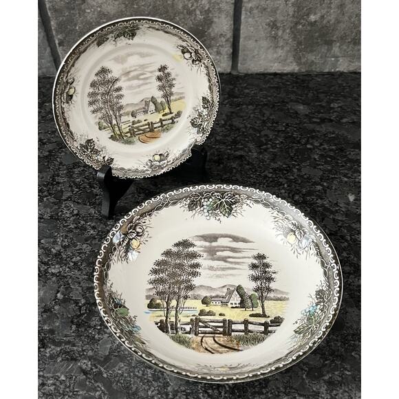 2 Piece Vintage Spring Valley by Japan (1) Coupe Soup Bowl & (1) Saucer - Picture 1 of 8